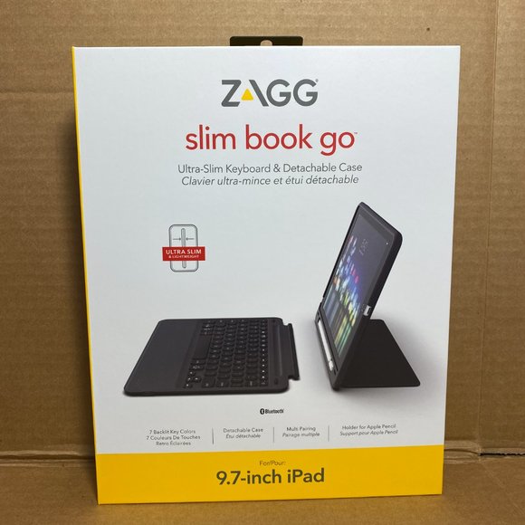 ZAGG Keyboard Case for iPad 9.7 Backlit Ultra‎ Slim Detachable Rotatable Black - Picture 2 of 8